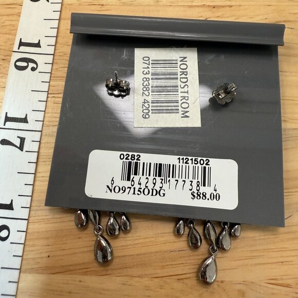 Nadri Silver-Tone Crystal Chandelier Earrings With Teardrop Design & Dangling - Picture 6 of 8